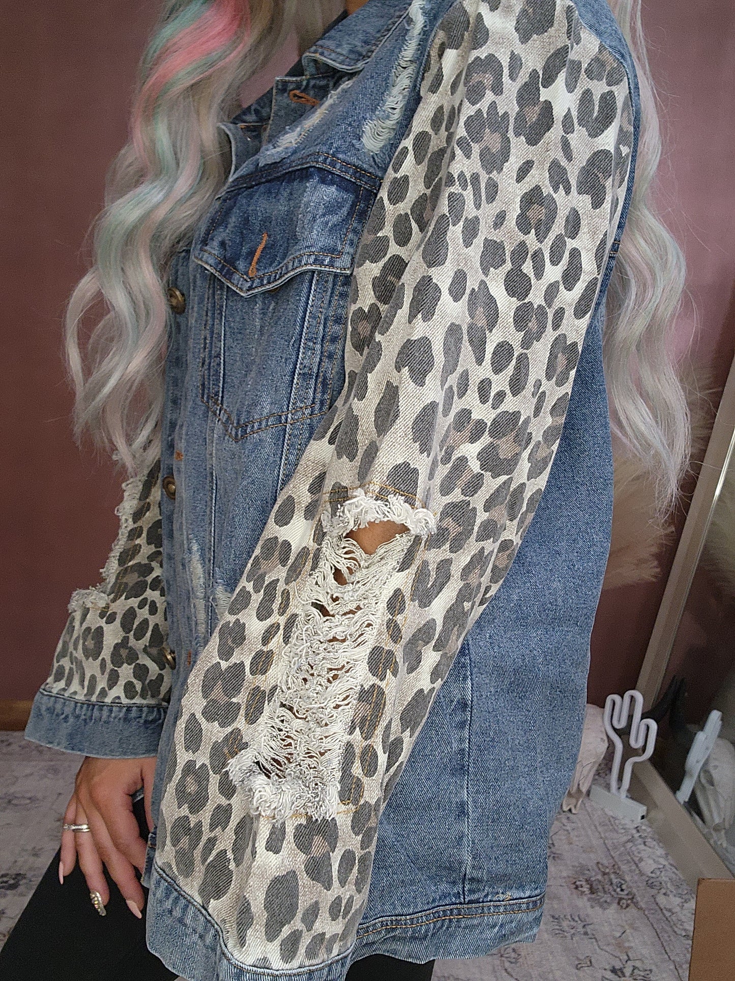 Cheetah Jean Jacket