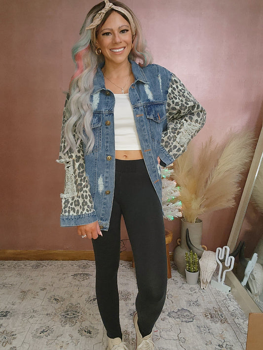 Cheetah Jean Jacket