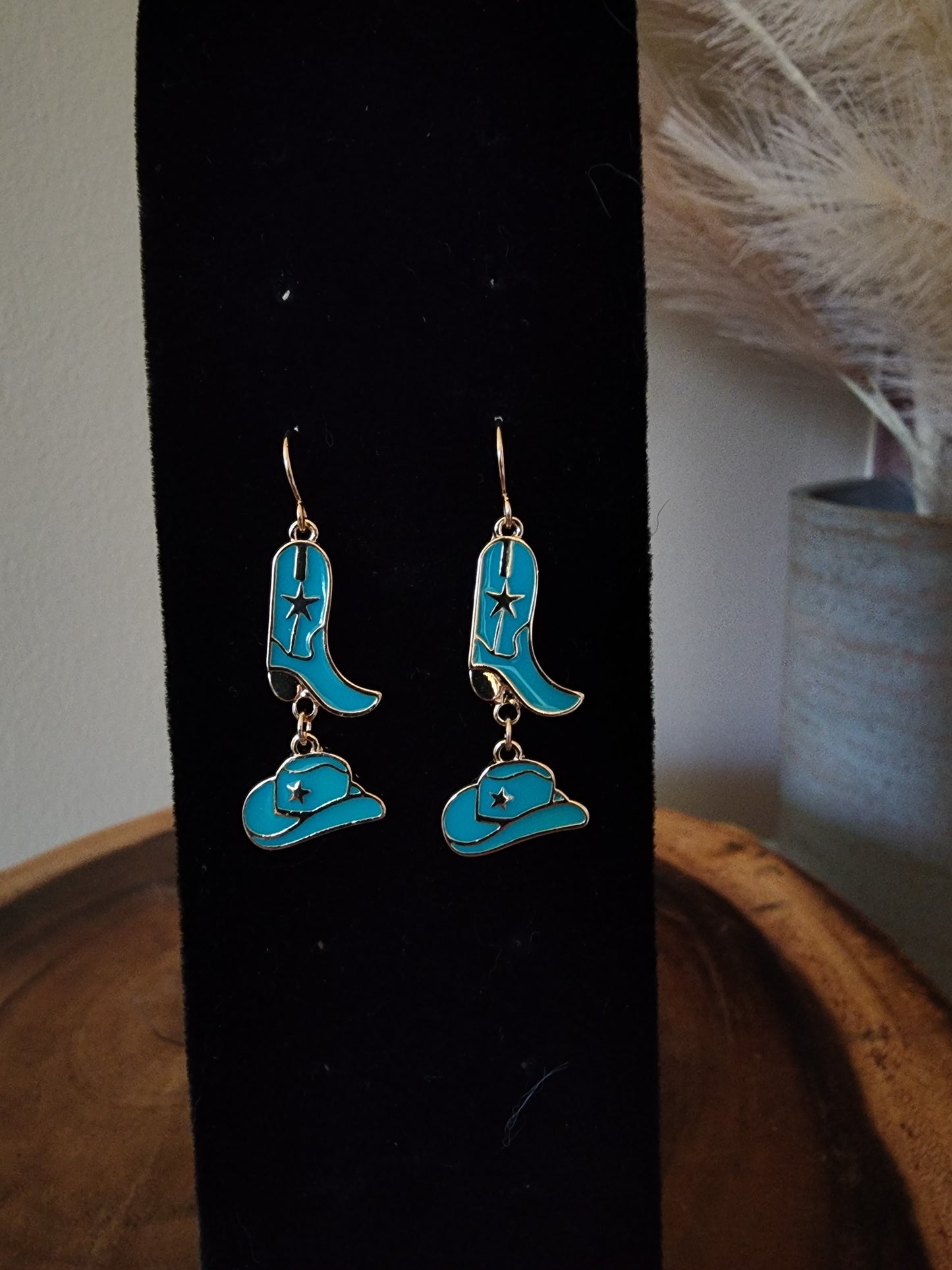 Hats and Boots Earrings - Turquoise