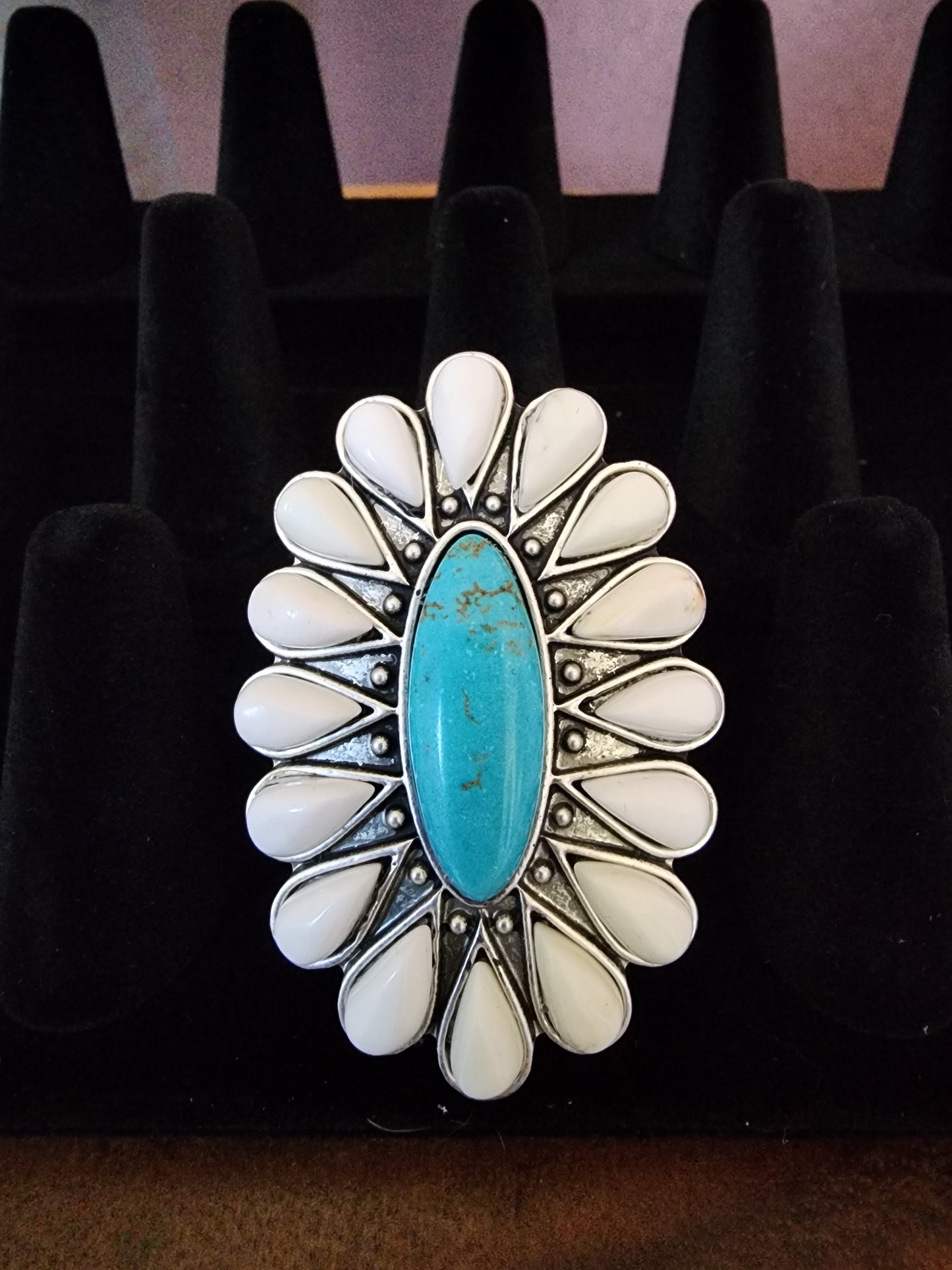 Large Dual Turquoise Statement Ring