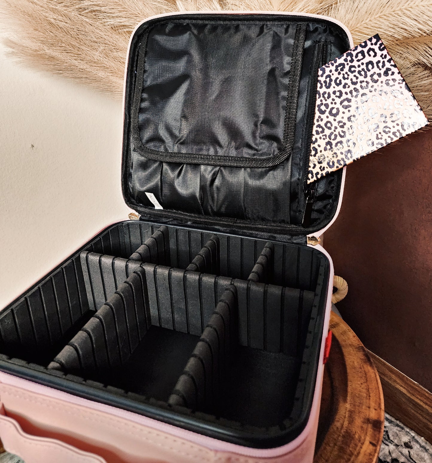 Pink Faux Leather Makeup Case