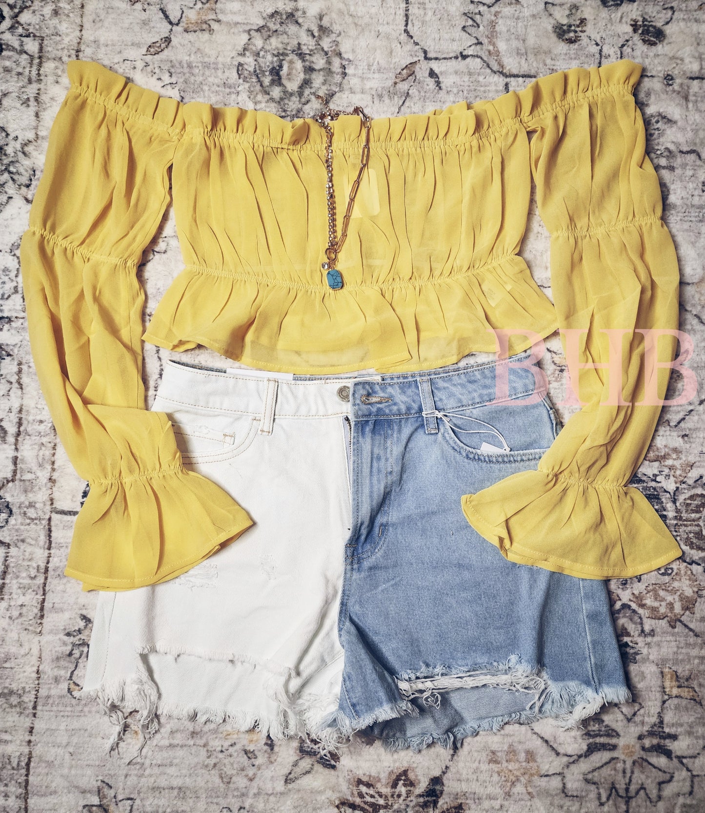 Yellow Southern Bell Cropped Ruffle