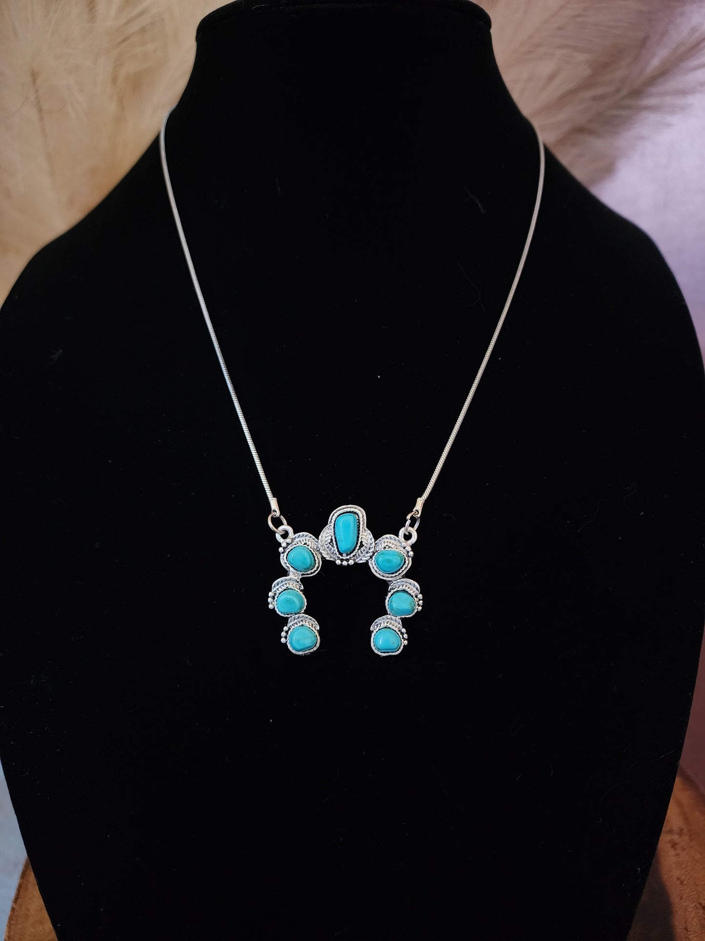 Turquoise Squash Blossom Necklace